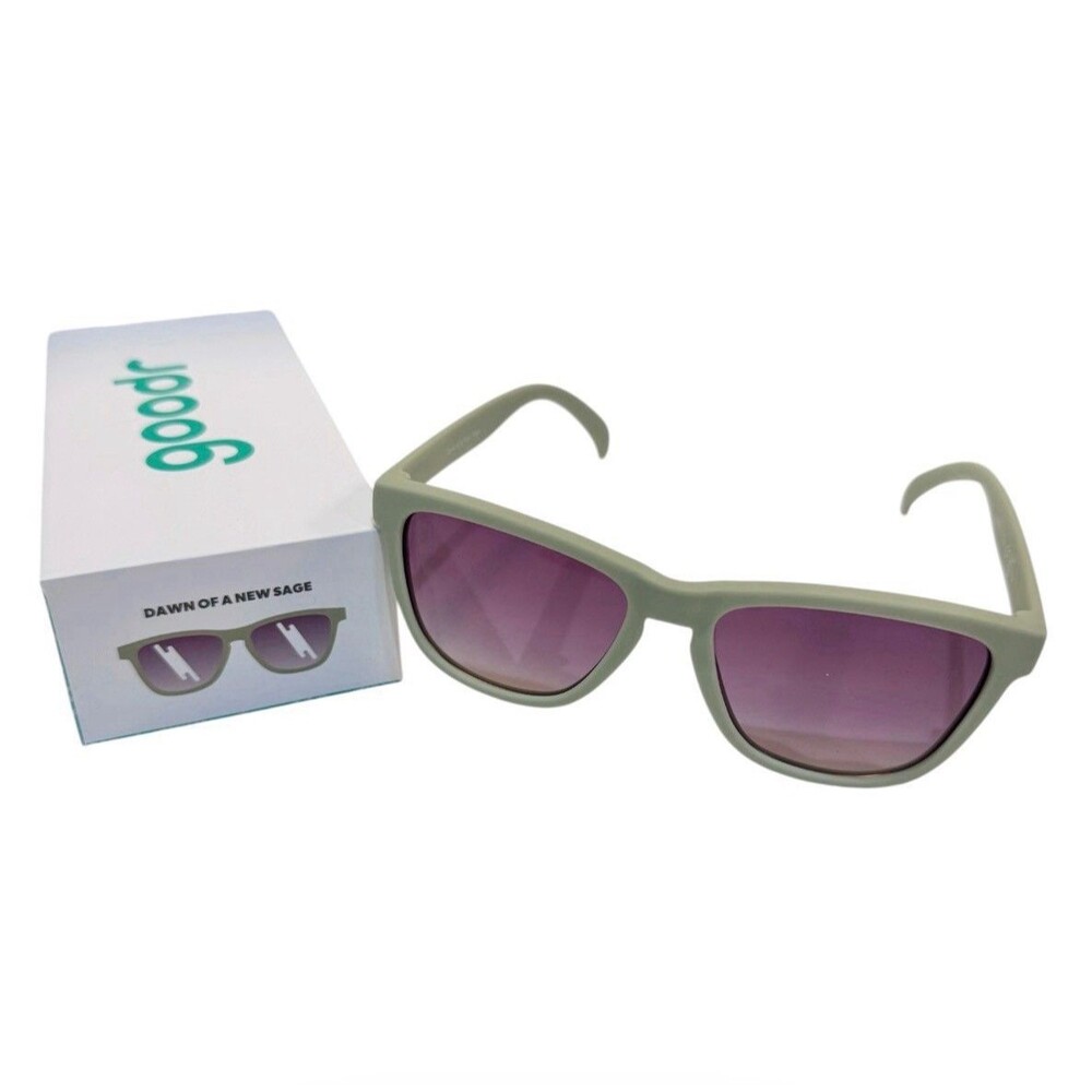 Goodr OG Polarized Sunglasses “Dawn of a New Sage” Green w/Box & Bag Brand New